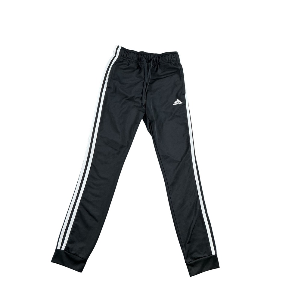 Adidas Mens Black White Track Pants Joggers Athletic Drawstring S
